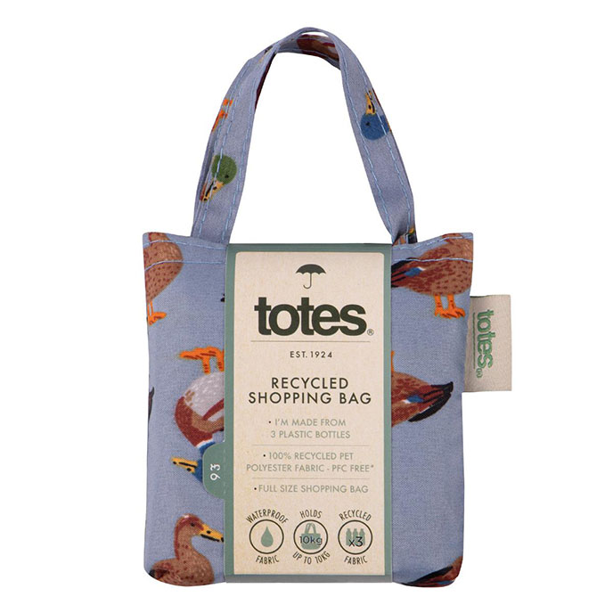 totes Recycled Shopping Bag Duck Print 